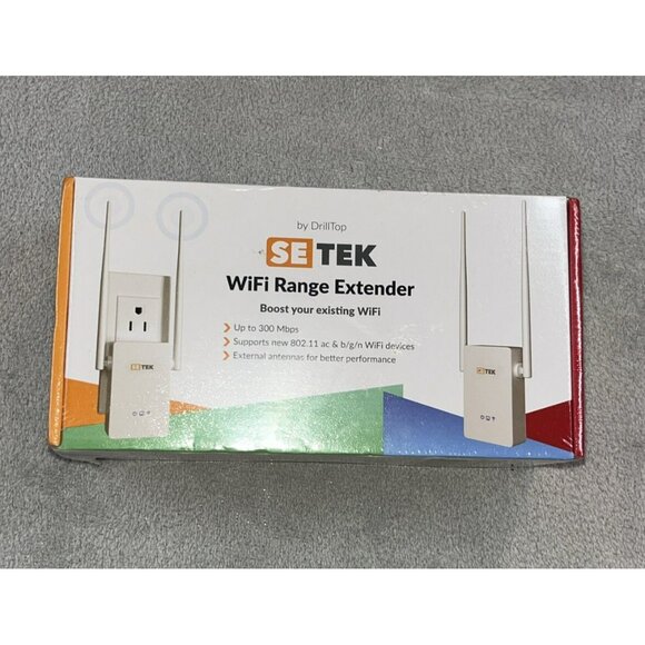 Drilltop SE TEK WiFi Range Extender Booster 300 MBPS‎ White Wireless Network NEW - Picture 1 of 2